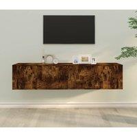 Berkfield Home 3 Piece TV Cabinet Set Smoked Oak Engineered Wood in Brown