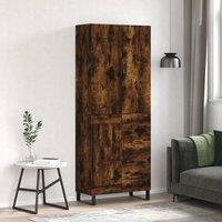 Berkfield Home Highboard Smoked Oak 69.5x34x180 cm Engineered Wood in Brown