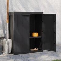 Berkfield Home Outdoor Storage Cabinet Black 65x37x85 cm PP | Size: 65 x 37 x 85 cm