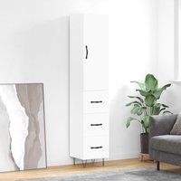 Berkfield Home Highboard White 34.5x34x180 cm Engineered Wood