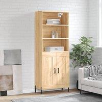 Berkfield Home Highboard Sonoma Oak 69.5x34x180 cm Engineered Wood in Brown