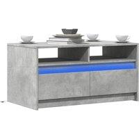 Berkfield Home Coffee Table with LED Lights Concrete Grey Engineered Wood