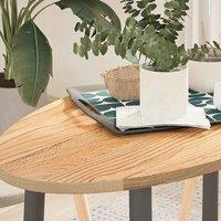 Berkfield Home Table Top 100x50x2 cm Solid Wood Oak Oval in Brown | Size: 100 x 50 x 2 cm