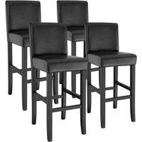 tectake Bar Stool Dover Black Set Of 4