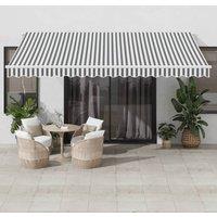 Berkfield Home Manual Retractable Awning Anthracite&White 450x350 cm