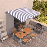 Berkfield Home Manual Retractable Awning 450x350 cm Blue & White