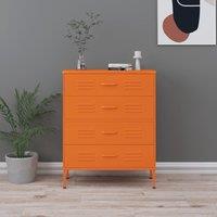 Berkfield Home Chest of Drawers Orange 80x35x101.5 cm Steel
