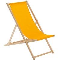 Harbour Housewares Folding Wooden Deck Chair in Orange