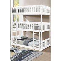 Rest Relax Lydia White Wooden Triple Bunk Bed | Size: Single