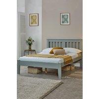 Rest Relax Kingston Wooden Bed, Grey Slatted Bed Frame | Size: Double