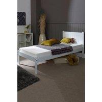 Rest Relax Clifton Wooden Bed, White, Slatted Bed Frame in White | Size: Single