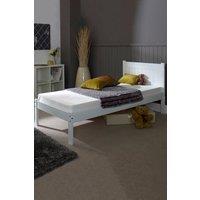 Rest Relax Clifton Wooden Bed, White, Slatted Bed Frame in White | Size: Double