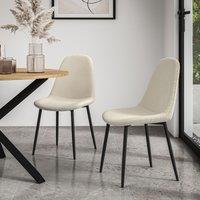 More4Homes Set Of 4 Maya Boucle Dining Chair Modern Padded Seat Metal Legs Kitchen in Ivory