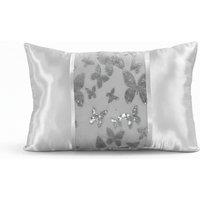 Snug City Duvet Cover Embroidery Set Luxury Bedding with Matching Pillowcases in Silver | Size: Super King