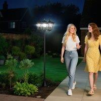 OUTSUNNY Outdoor Garden Solar Light with Base Bollard Lamp Energy-efficient Optical in Black