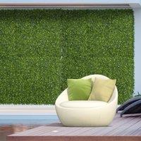 OUTSUNNY 12PCS Artificial Boxwood Wall Panel 50cm x 50cm Milan Grass Privacy Fence Screen in Green | Size: 50 cm x 50 cm