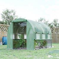 OUTSUNNY 3 x 2 x 2m Walk In Tunnel Greenhouse, Polytunnel Tent in Green
