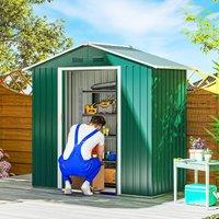 OUTSUNNY 6.5ft x 3.5ft Garden Storage Shed, Large Metal Shed in Green