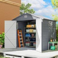 OUTSUNNY 4 x 3ft Garden Shed Storage with Foundation Kit & Vents in Light Grey