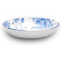 Wade Albert White Blue Floral Set of 4 Pasta Bowls w/ Pale Blue & White Floral Pattern, Crafted from Earthenware, Made in Stoke-on-Trent, 22.5cm