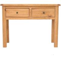 Cabinet Bits Lugo Waxed 2 Drawer Console Table Brass Knob in Light Brown