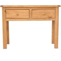 Cabinet Bits Lugo Waxed 2 Drawer Console Table Wood Knob in Light Brown
