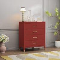 Cabinet Bits Palazzi 4 Drawer Chest of Drawers in Red