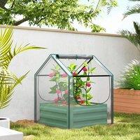 OUTSUNNY Raised Garden Bed with Greenhouse, Planter Box with Cover, Clear & Green | Size: 1 Pack