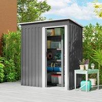 OUTSUNNY 5 x 3ft Garden Storage Shed Sliding Door Sloped Roof Tool, Grey in Light Grey