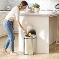 HOMCOM 12L Sensor Bin, Automatic Touchless Motion Sensor Kitchen Bin in Silver