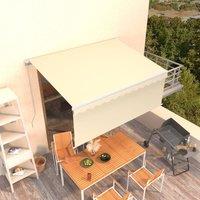 Berkfield Home Manual Retractable Awning with Blind 3x2.5m Cream