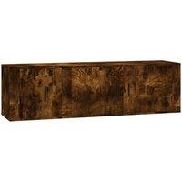 Berkfield Home 2 Piece TV Cabinet Set Smoked Oak Engineered Wood in Brown