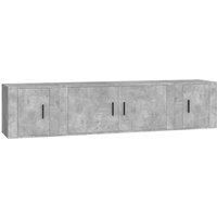 Berkfield Home 3 Piece TV Cabinet Set Concrete Grey Engineered Wood