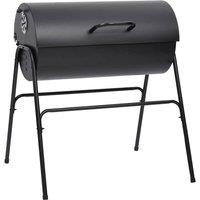 Berkfield Home Barrel Grill with 2 Cooking Grids Black 80x95x90 cm Steel | Size: 80 x 95 x 90 cm