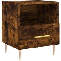 Berkfield Home Bedside Cabinet Smoked Oak 40x35x47.5 cm Engineered Wood in Brown