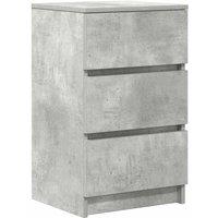 Berkfield Home Bedside Cabinet with 3 Drawers Concrete Grey 39x35x65 cm | Size: 39 x 35 x 65 cm