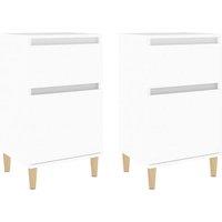 Berkfield Home Bedside Cabinets 2 pcs White 40x35x70 cm | Size: 40 x 35 x 70 cm