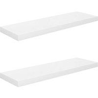 Berkfield Home Floating Wall Shelves 2 pcs High Gloss White 80x23.5x3.8 cm MDF