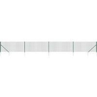 Berkfield Home Wire Mesh Fence with Spike Anchors Green 1.1x10 m