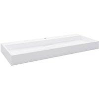 Berkfield Home Wash Basin 120x46x11 cm Mineral Cast/Marble Cast White | Size: 120 x 46 x 11 cm