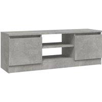 Berkfield Home TV Cabinet with Door Concrete Grey 102x30x36 cm | Size: 102 x 30 x 36 cm