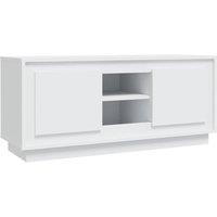 Berkfield Home TV Cabinet White 102x35x45 cm Engineered Wood | Size: 102 x 35 x 45 cm