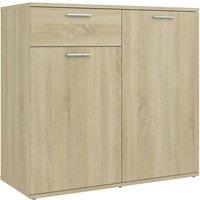 Berkfield Home Sideboard Sonoma Oak 80x36x75 cm Engineered Wood in Light Tan | Size: 80 x 36 x 75 cm