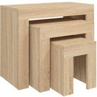 Berkfield Home Nesting Coffee Tables 3 pcs Sonoma Oak Engineered Wood in Light Tan