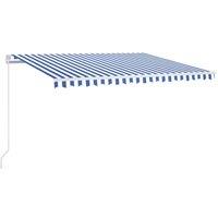 Berkfield Home Manual Retractable Awning 450x350 cm Blue & White