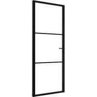 Berkfield Home Interior Door ESG Glass & Aluminium 76x201.5 cm Black