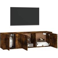 Berkfield Home Classic 2 Piece TV Cabinet Set Smoked Oak Engineered Wood in Brown