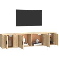 Berkfield Home Classic 3 Piece TV Cabinet Set Sonoma Oak Engineered Wood in Brown