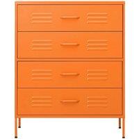 Berkfield Home Durable Chest of Drawers Orange 80x35x101.5 cm Steel