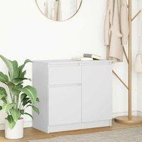 Berkfield Home Sideboard with Drawer White 71x35x65 cm Engineered Wood | Size: 71 x 35 x 65 cm